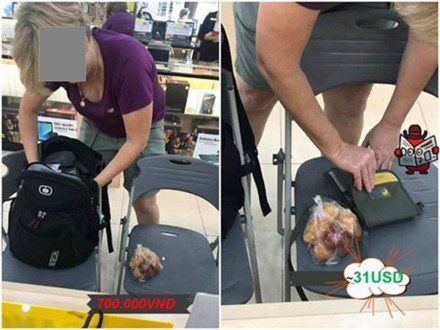 Hình ảnh du khách nước ngoài mua túi bánh rán với giá 700.000 đồng được chia sẻ trên mạng xã hội. Ảnh: Thu Anh.